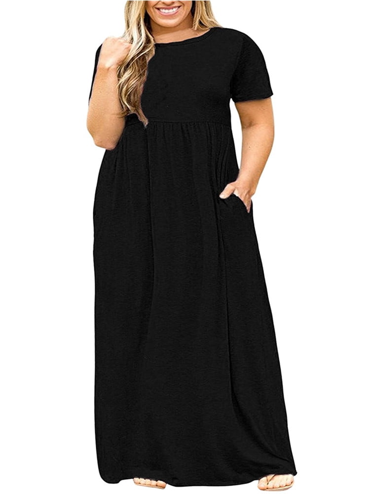 Solid Color Casual Long Dress ...